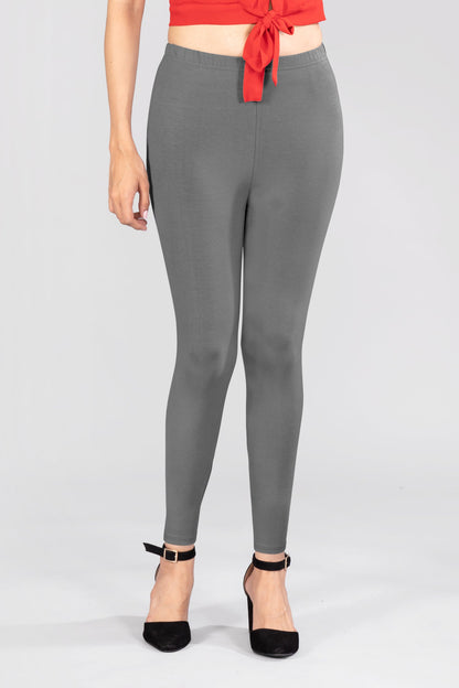 Gloomy Grey Viscose Ankle Leggings