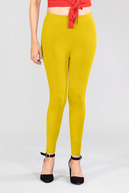 Goldenrod Glitz Viscose Ankle Leggings