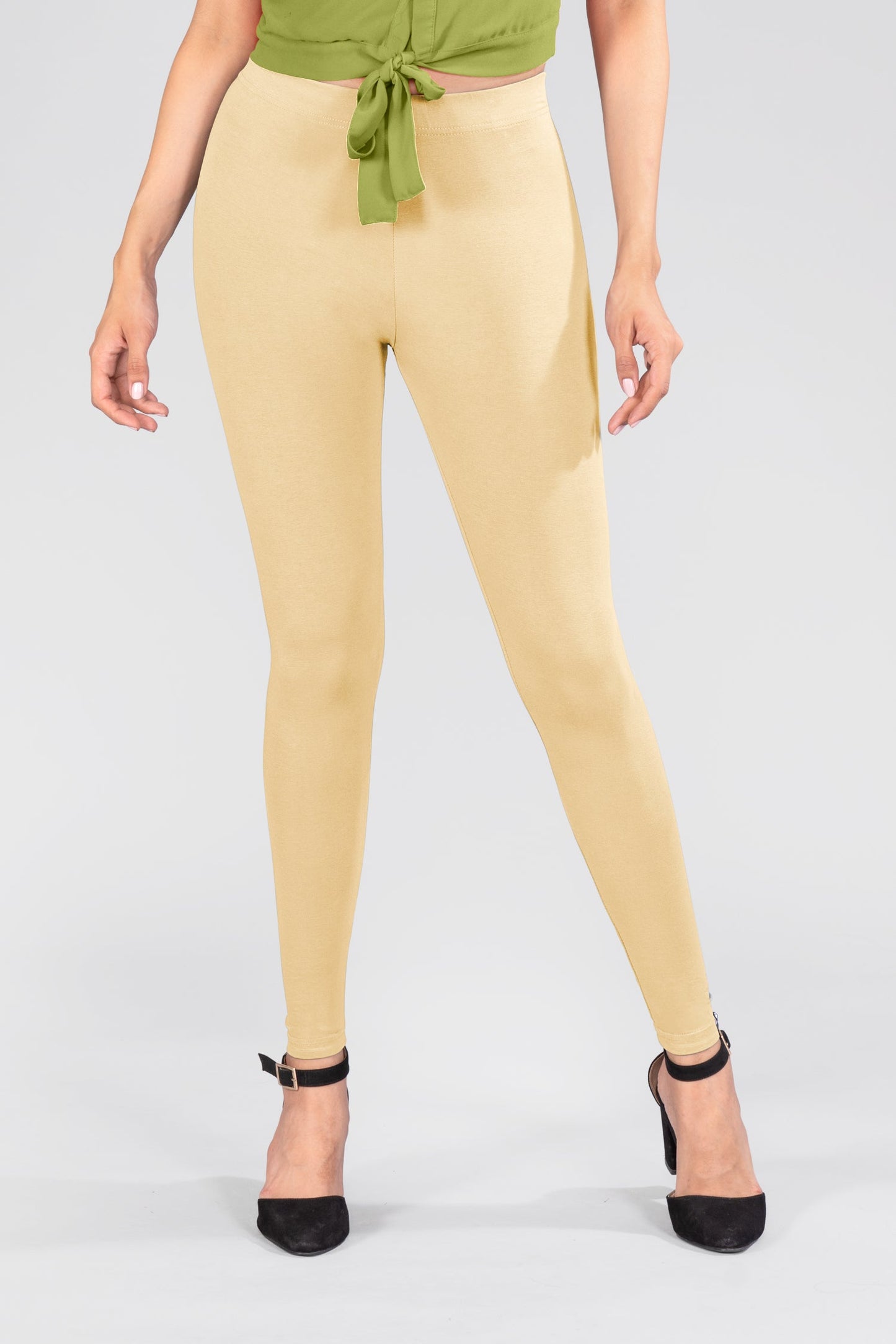 New Navy Cotton Ankle Leggings