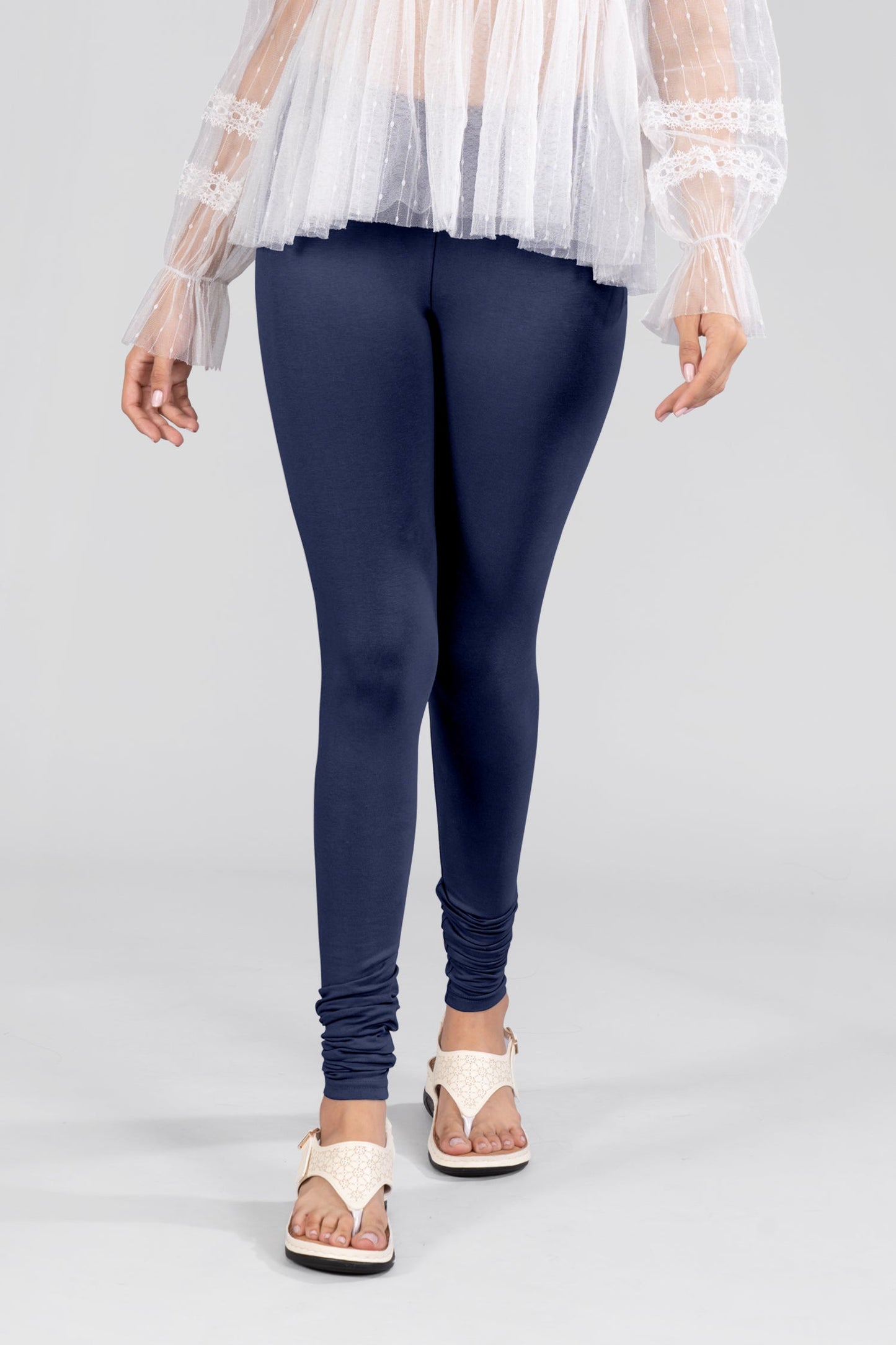 New Navy Cotton Churidar Leggings