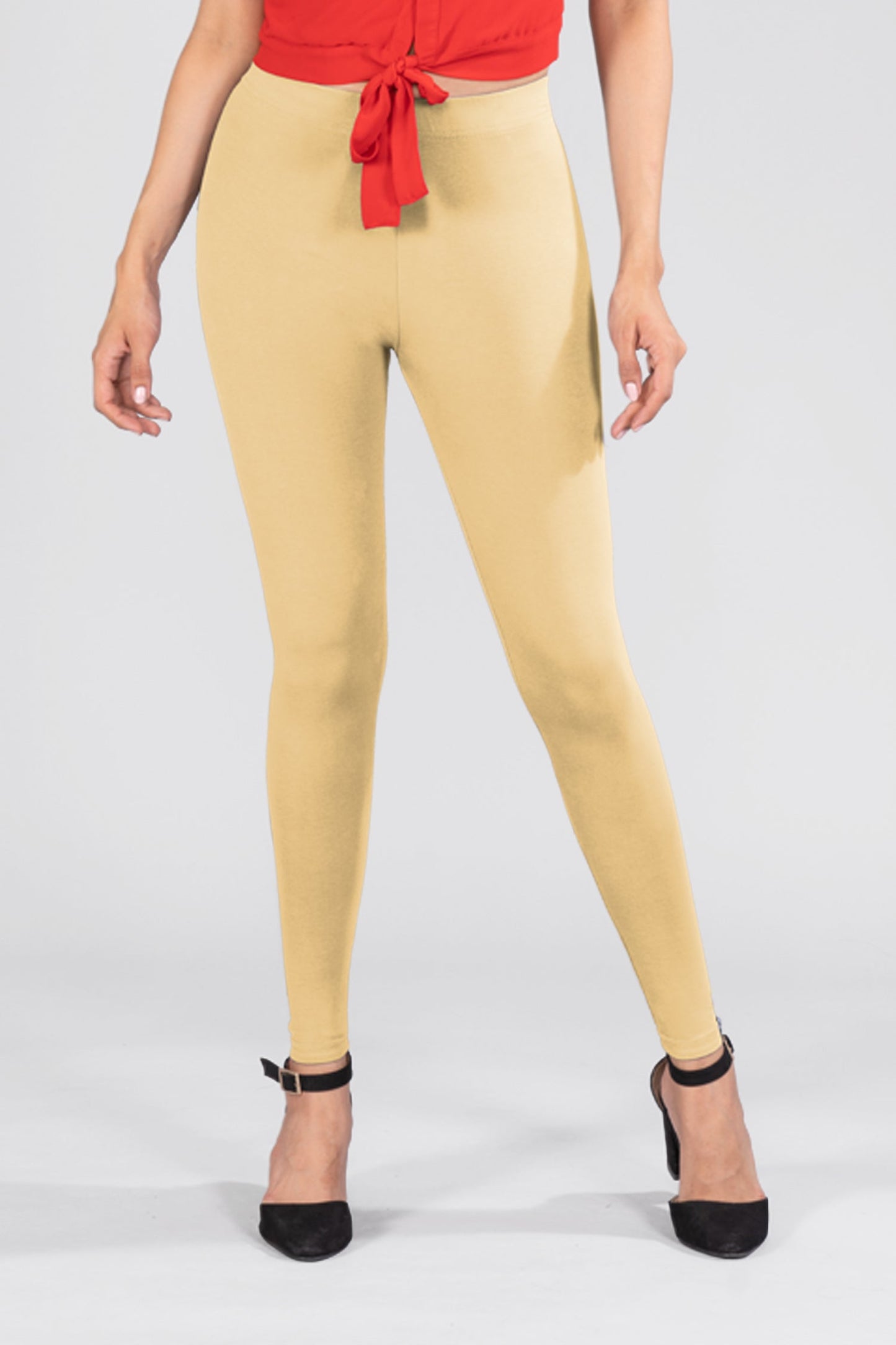 Skin Tone Cotton Ankle Leggings