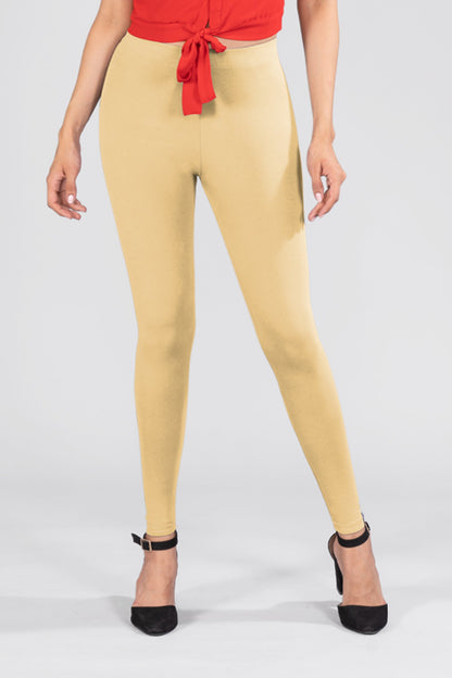 Skin Tone Cotton Ankle Leggings
