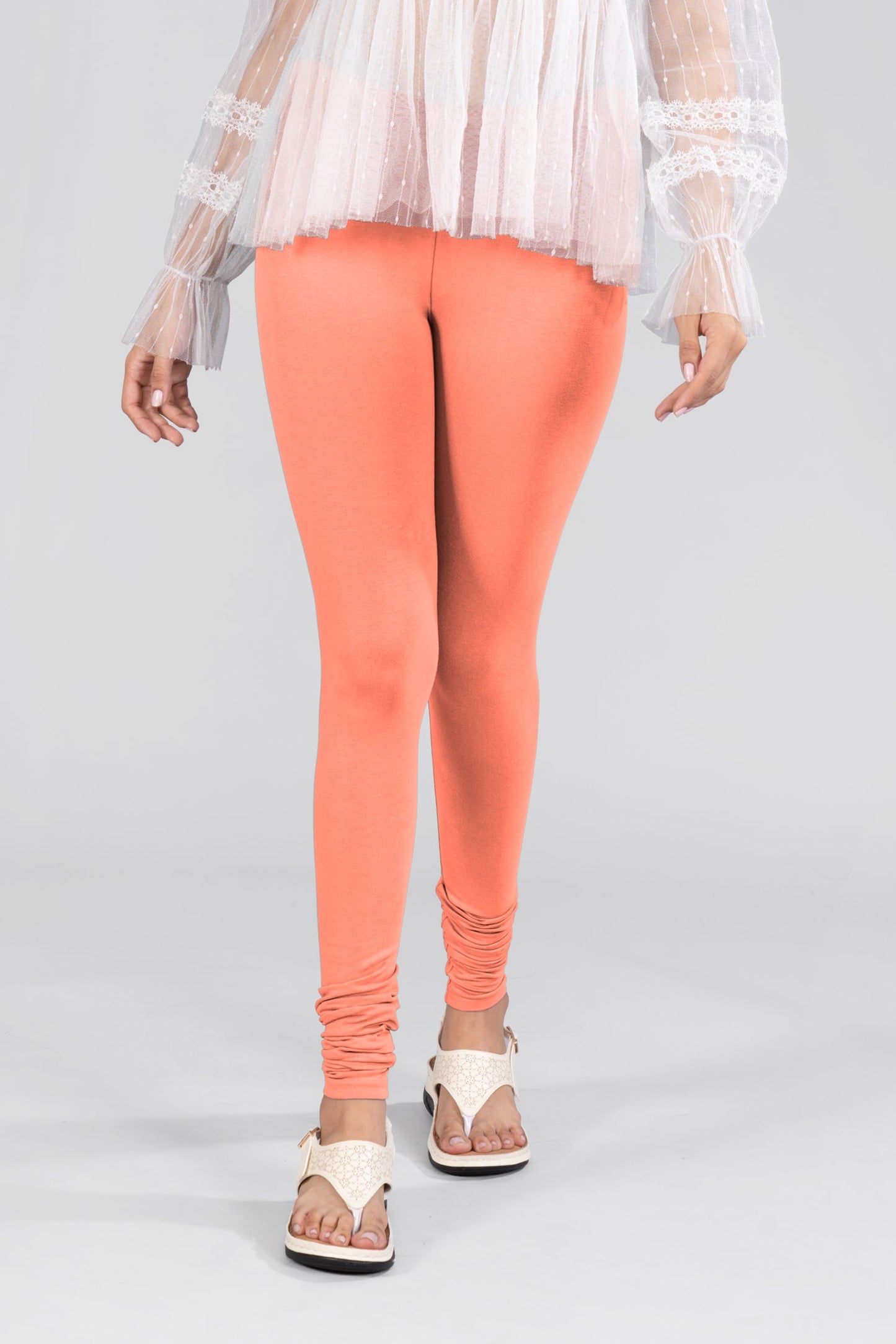 Terra Cotta Cotton Churidar Leggings