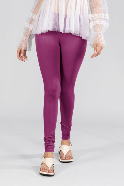 Fuchsia Cotton Ankle Leggings
