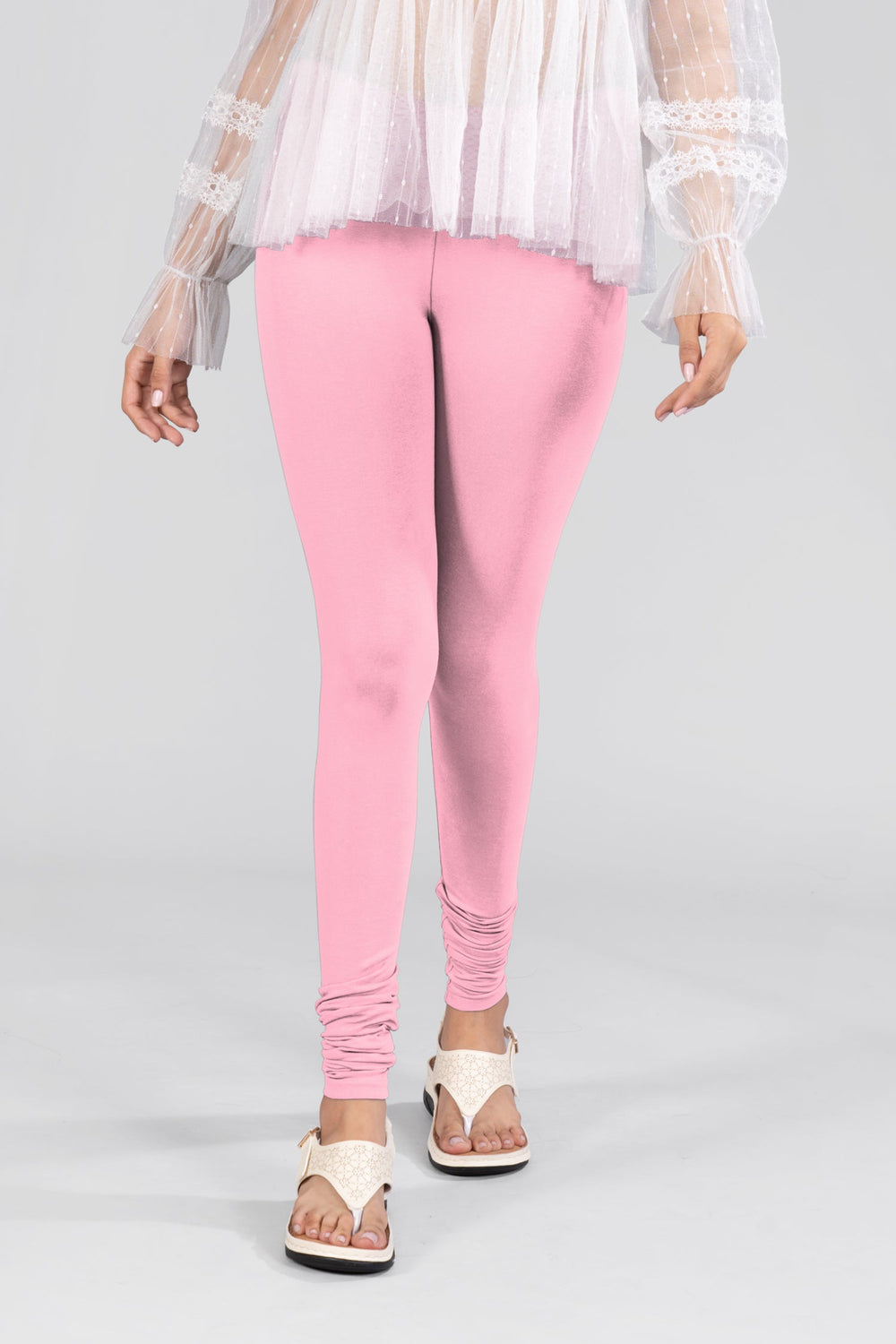 Pink Cotton FullLength Leggings