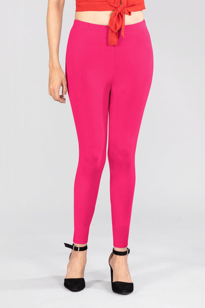 Wild Strawberry Viscose Ankle Leggings