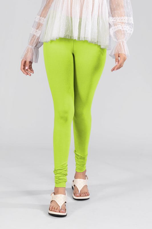 Light Green Cotton FullLength Leggings