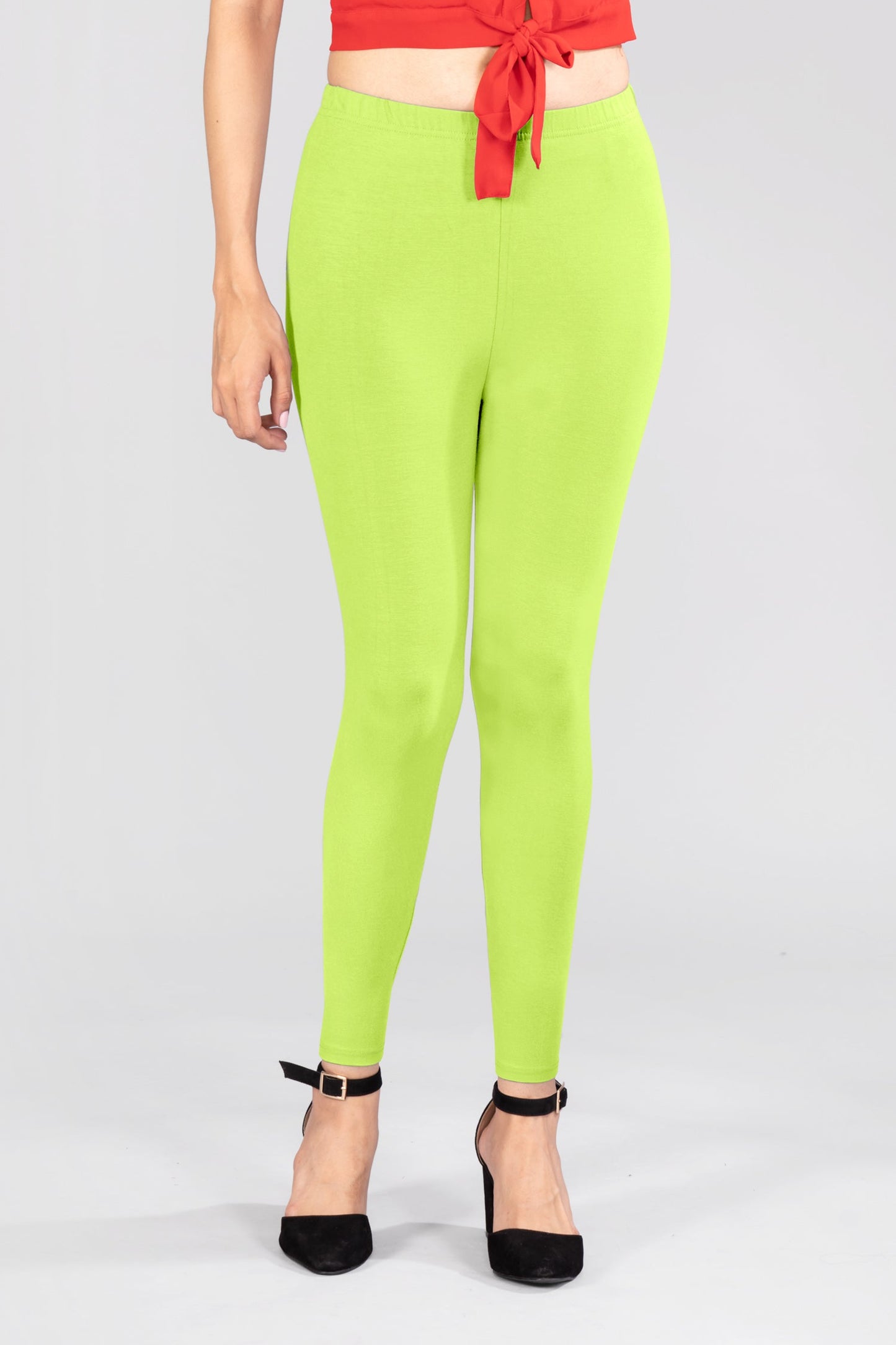 Mercy Green Viscose Ankle Leggings