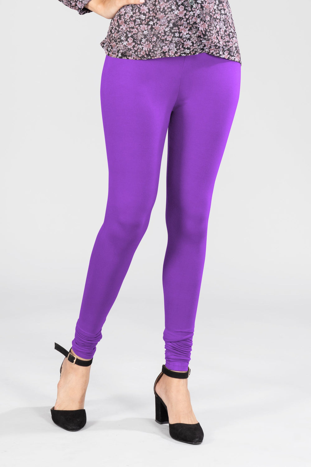 Purple Enchant Viscose Full Length Leggings