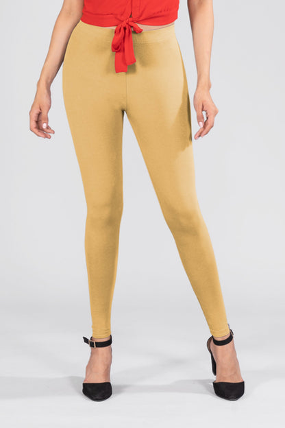 Stone Cotton Ankle Leggings