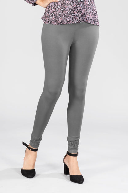 Gloomy Grey Viscose Churidar Leggings