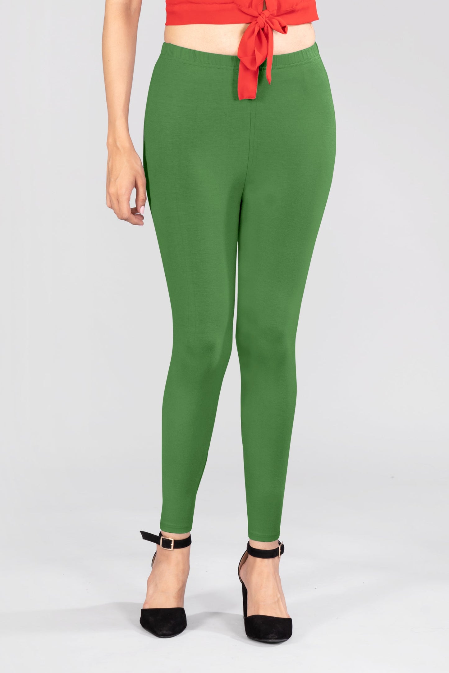Elite Green Viscose Ankle Leggings