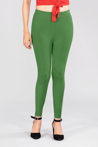 Elite Green Viscose Ankle Leggings