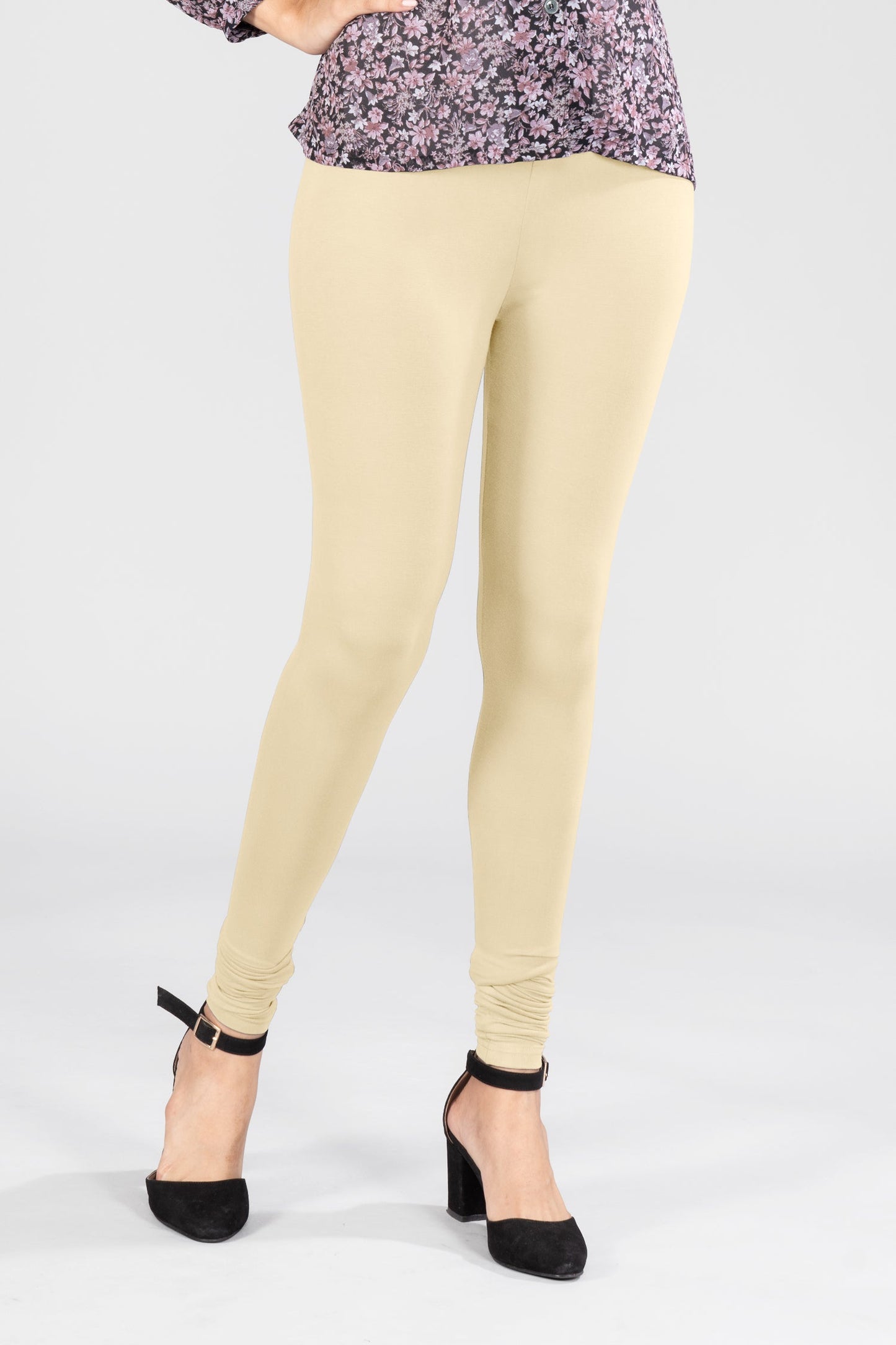 Noble Yellow Viscose Churidar Leggings