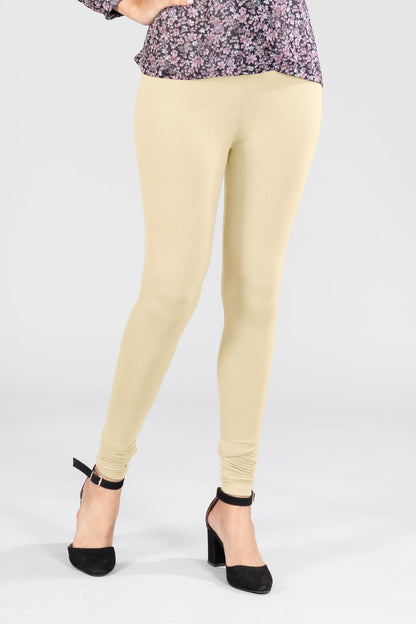 Noble Yellow Viscose Churidar Leggings