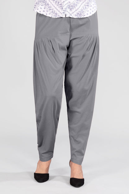 Grey Cotton Patiala Pants
