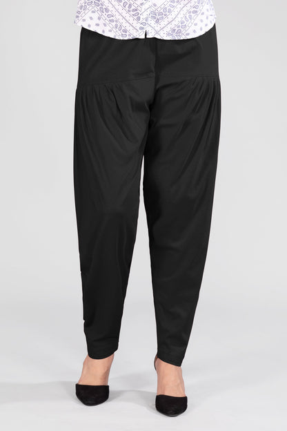 Black Cotton Patiala Pants
