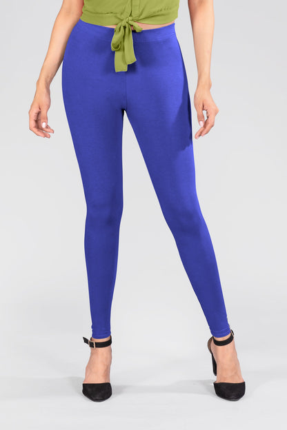 New Dark Red Cotton Ankle Leggings