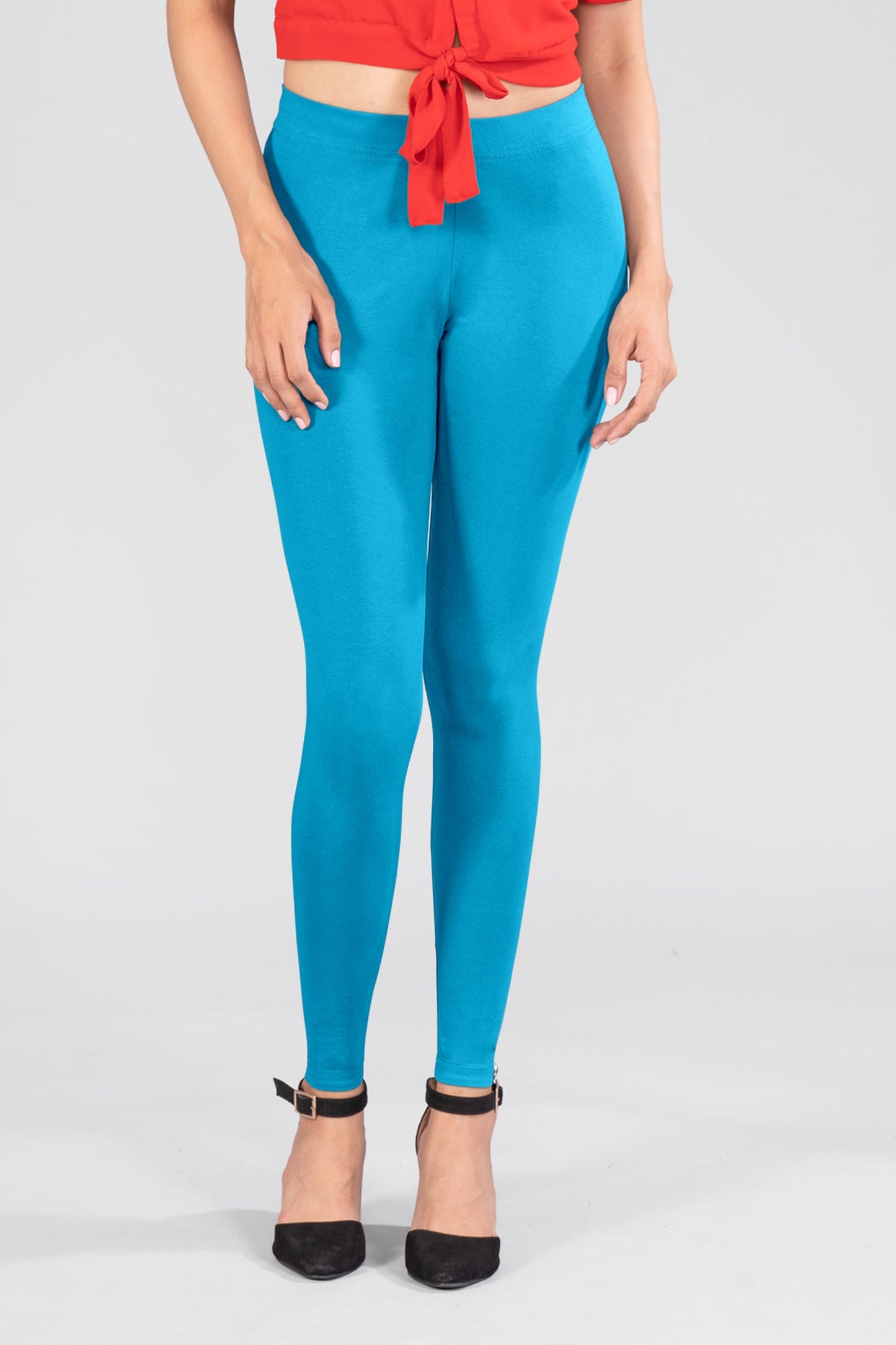 Wine Cotton Ankle Leggings