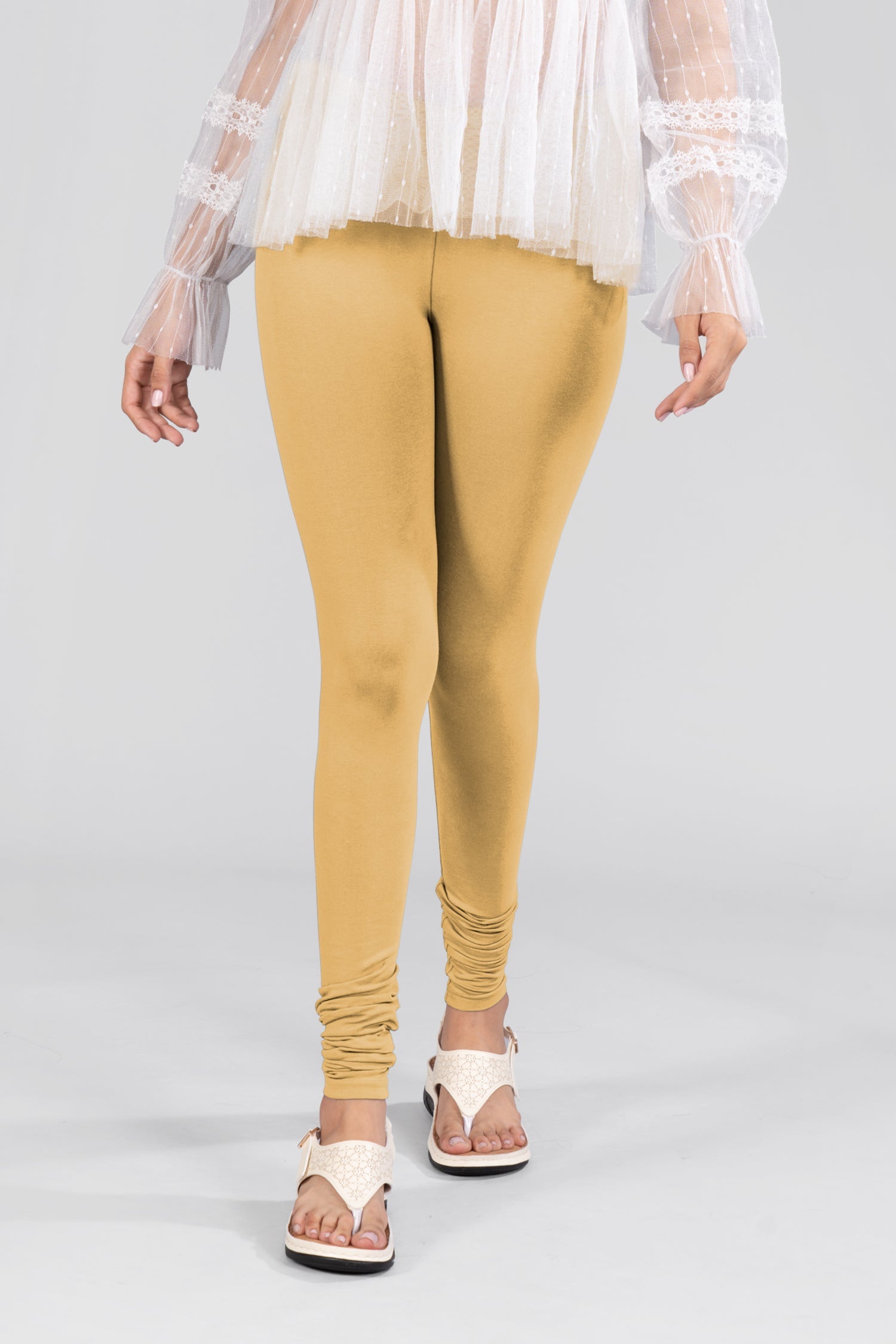 Buy online Beige Solid Ankle Length Leggings from Capris & Leggings for  Women by Mad Colors for ₹399 at 60% off | 2024 Limeroad.com