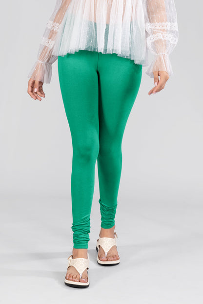 New Neon Green Cotton Churidar Leggings