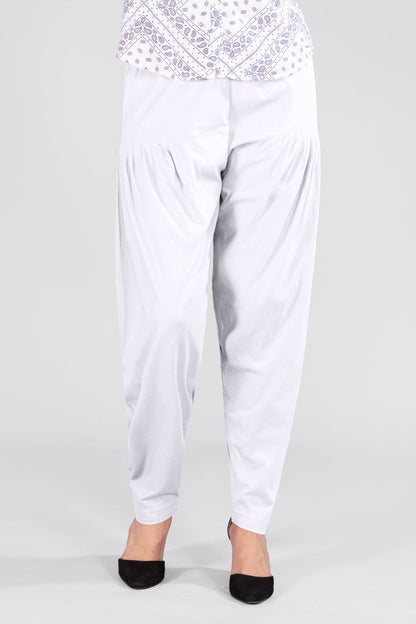 White Cotton Patiala Pants