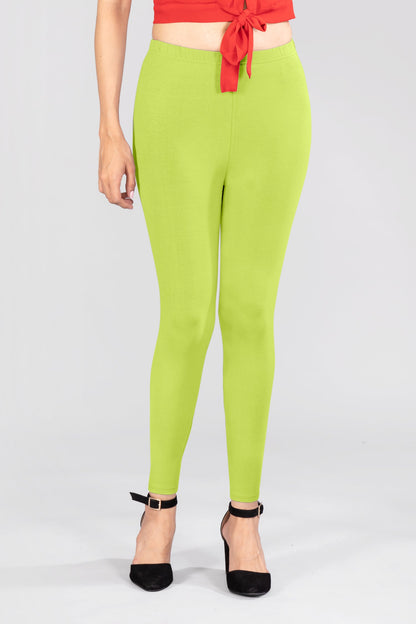 Pleasure Green Viscose Ankle Leggings