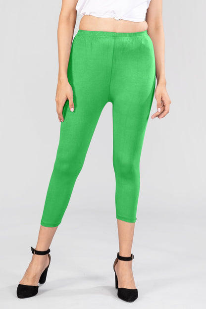 Comfort Green Viscose Capri Leggings