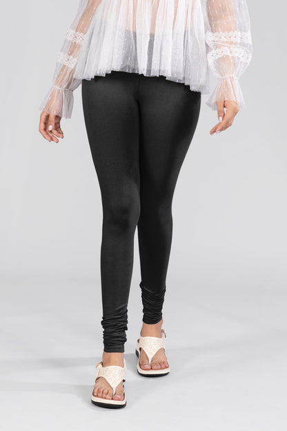 Black Cotton Churidar Leggings