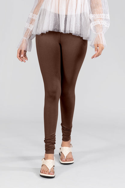 Copy Brown Cotton Churidar Leggings