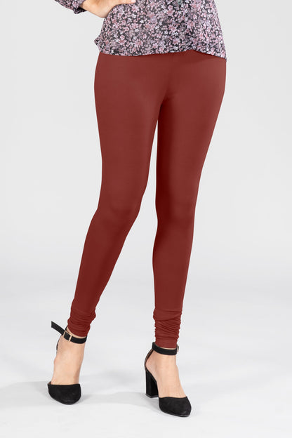 Joy Brown Viscose Churidar Leggings