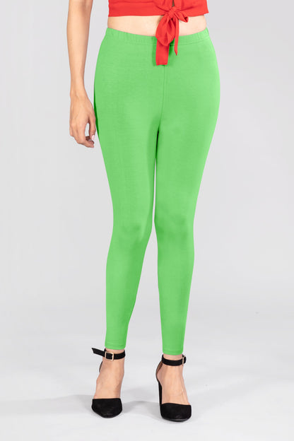 Poise Green Viscose Ankle Leggings