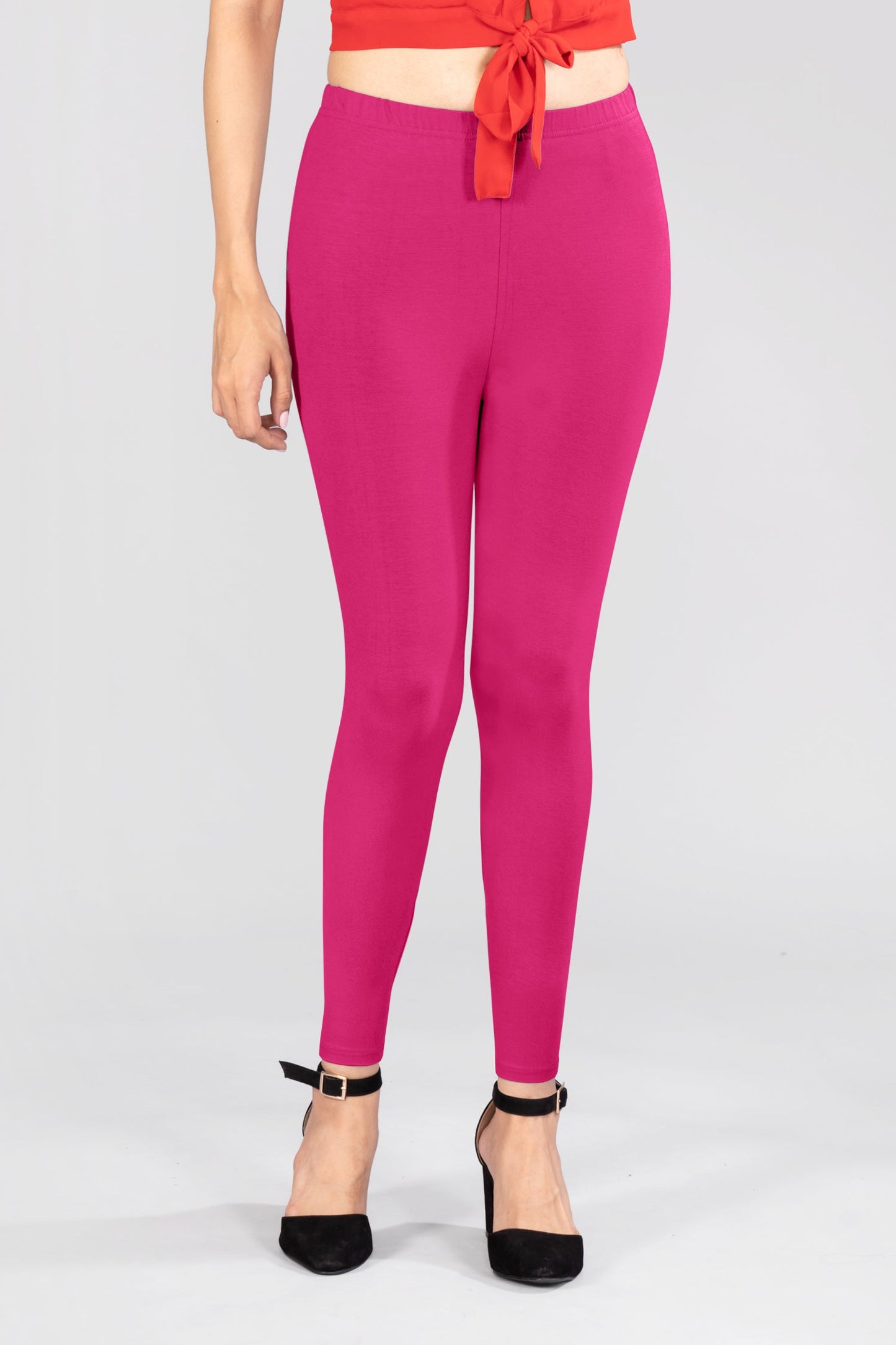 Magenta Blonde Viscose Ankle Leggings