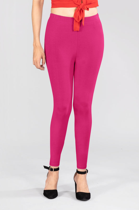 Magenta Blonde Viscose Ankle Leggings