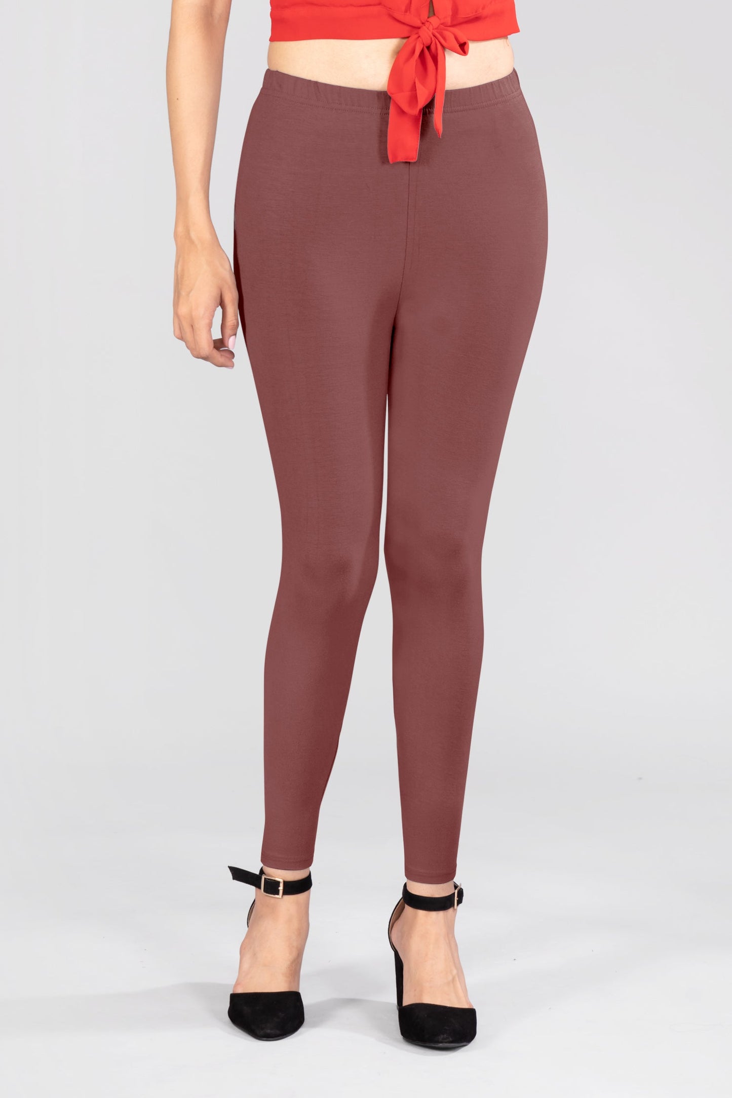 Brown Trooper Viscose Ankle Leggings