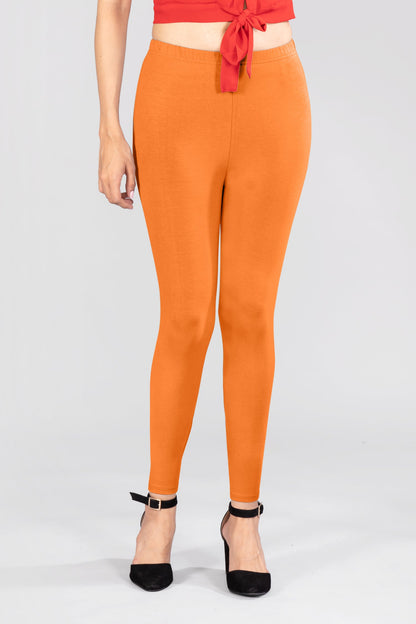 Cozy Brown Viscose Ankle Leggings