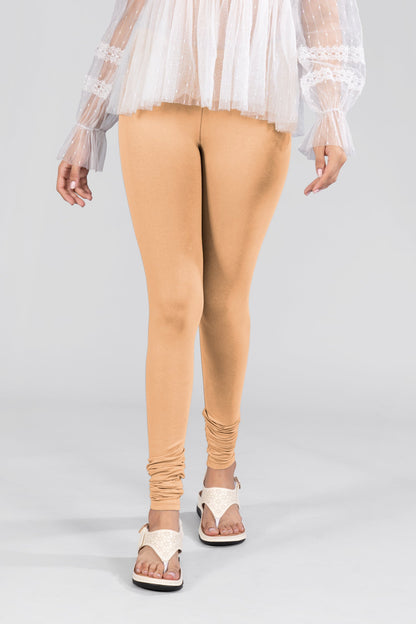 Camel Cotton Churidar Leggings