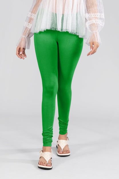Light Pakistan Green Cotton Churidar Leggings