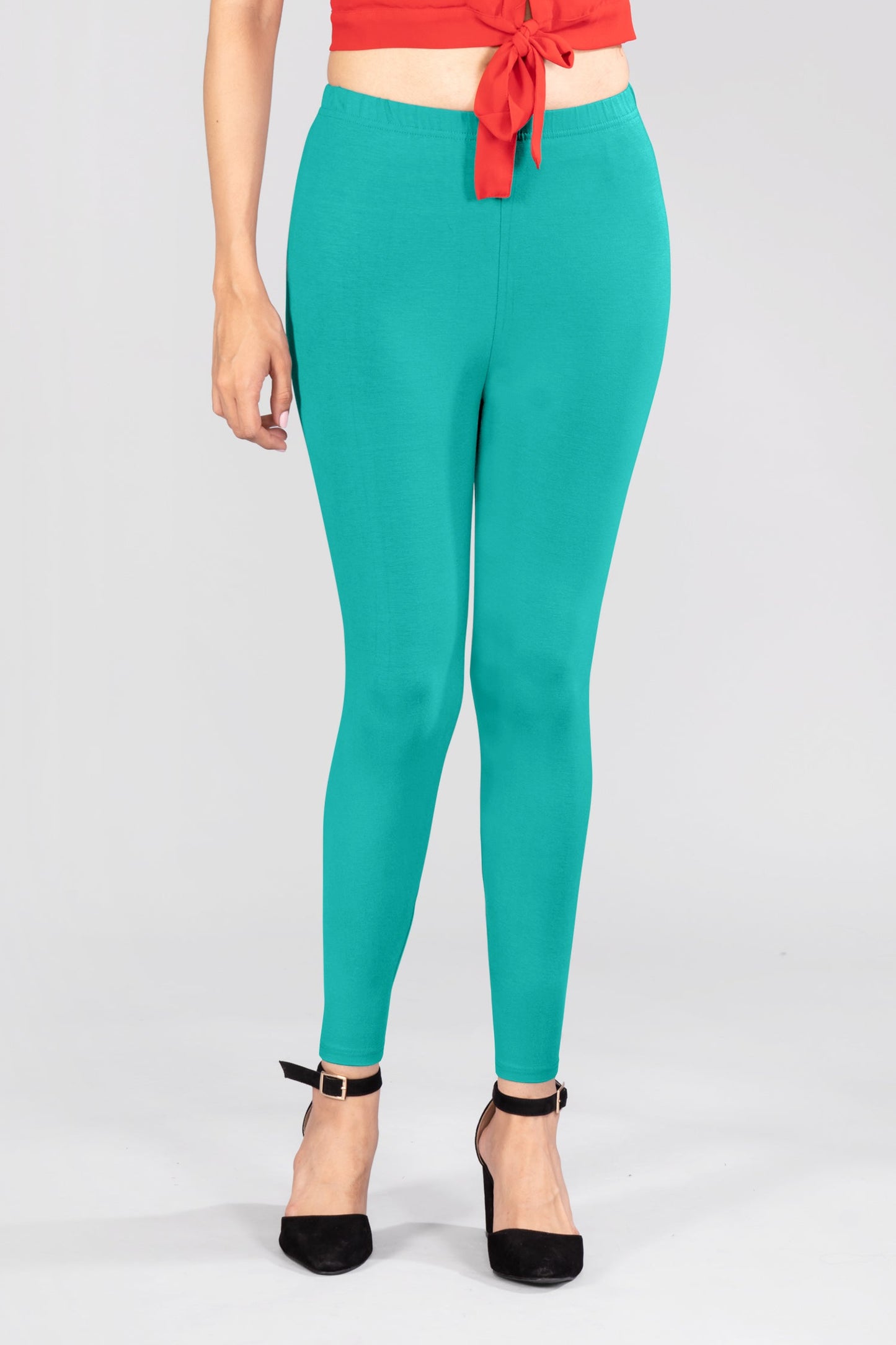 Soul Blue Viscose Ankle Leggings