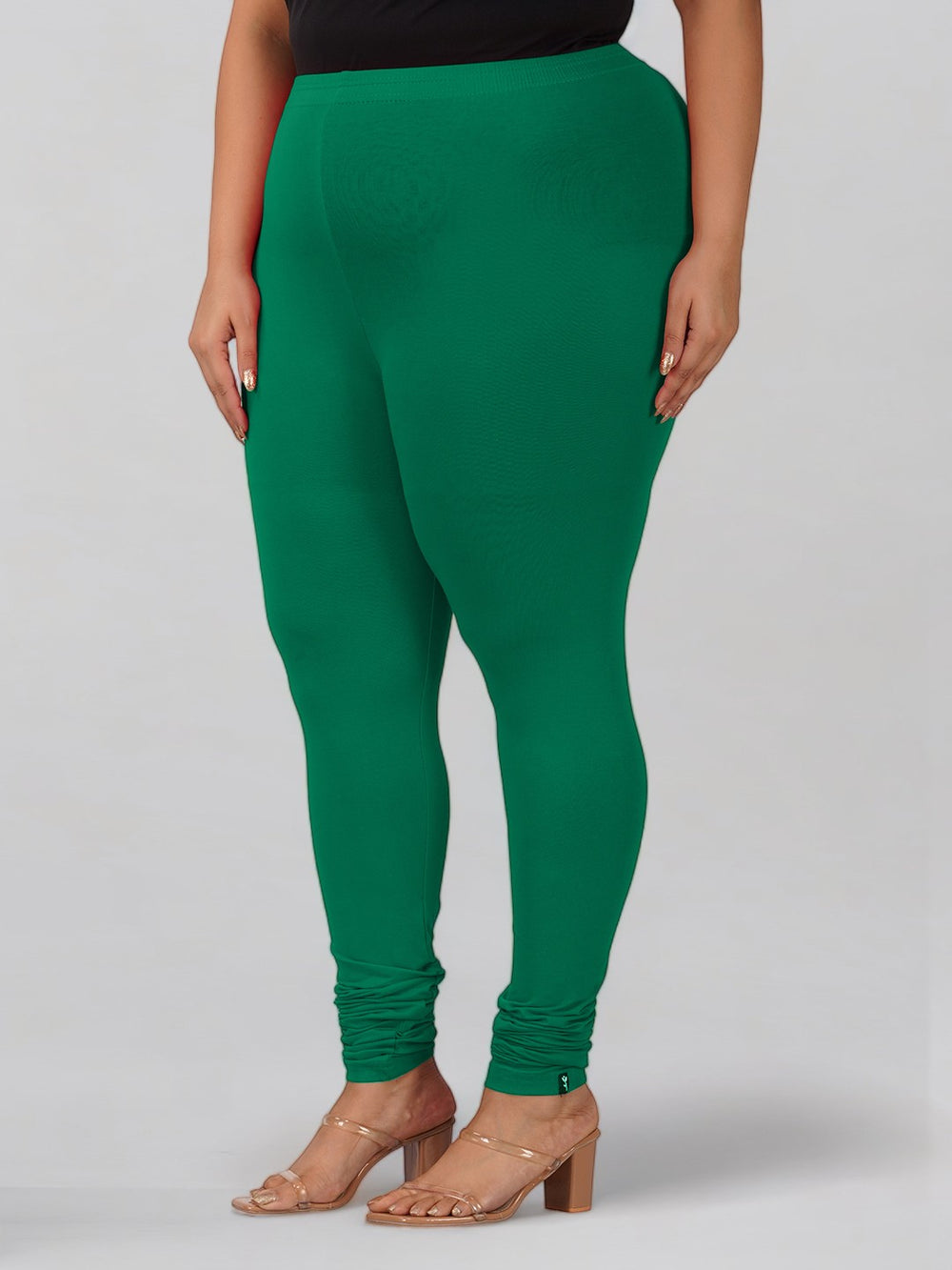 New Neon Green Plus Size Cotton FullLength Leggings