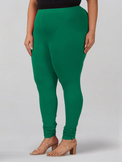 New Neon Green Plus Size Cotton Churidar Leggings