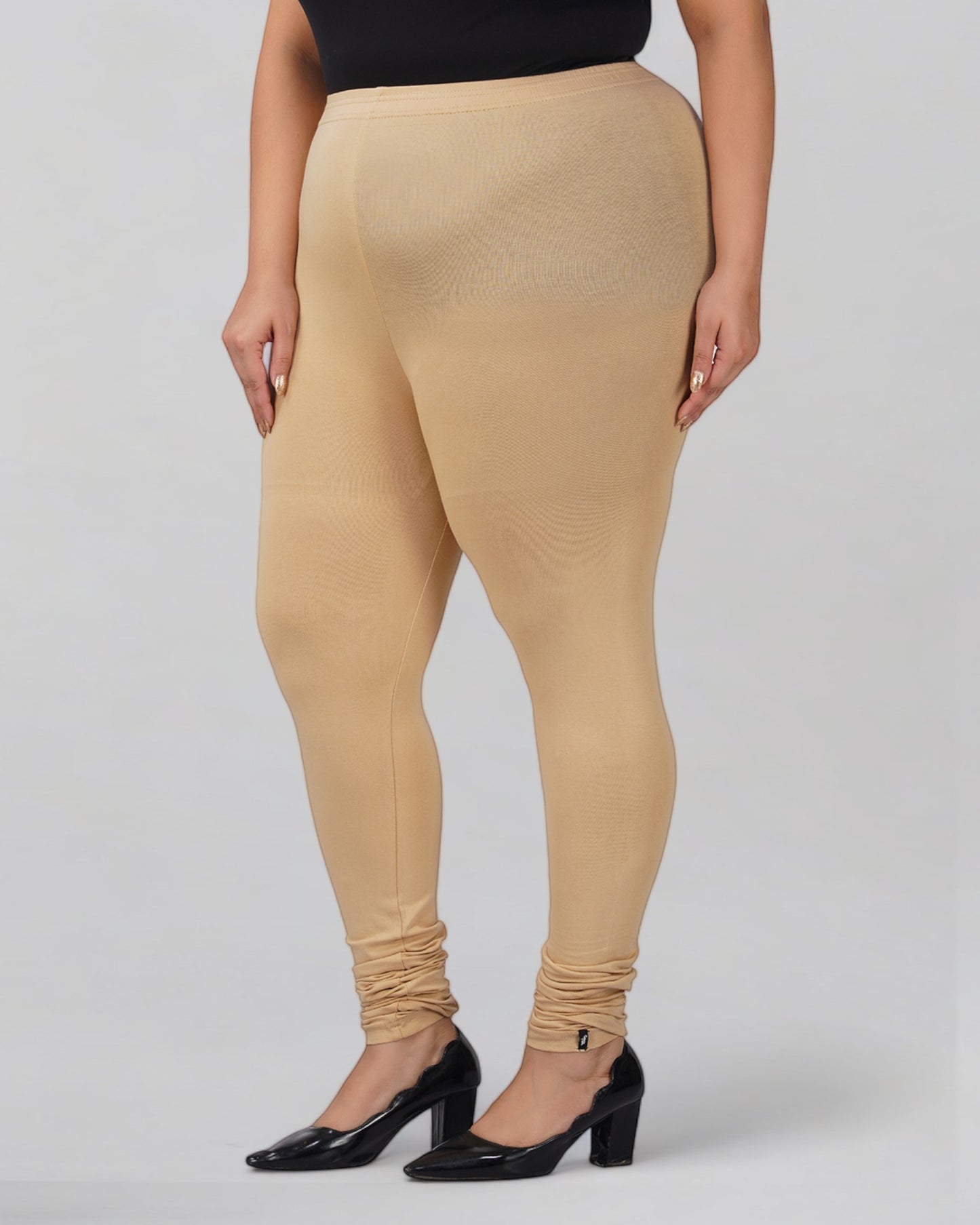Skin Tone Plus Size Cotton Churidar Leggings