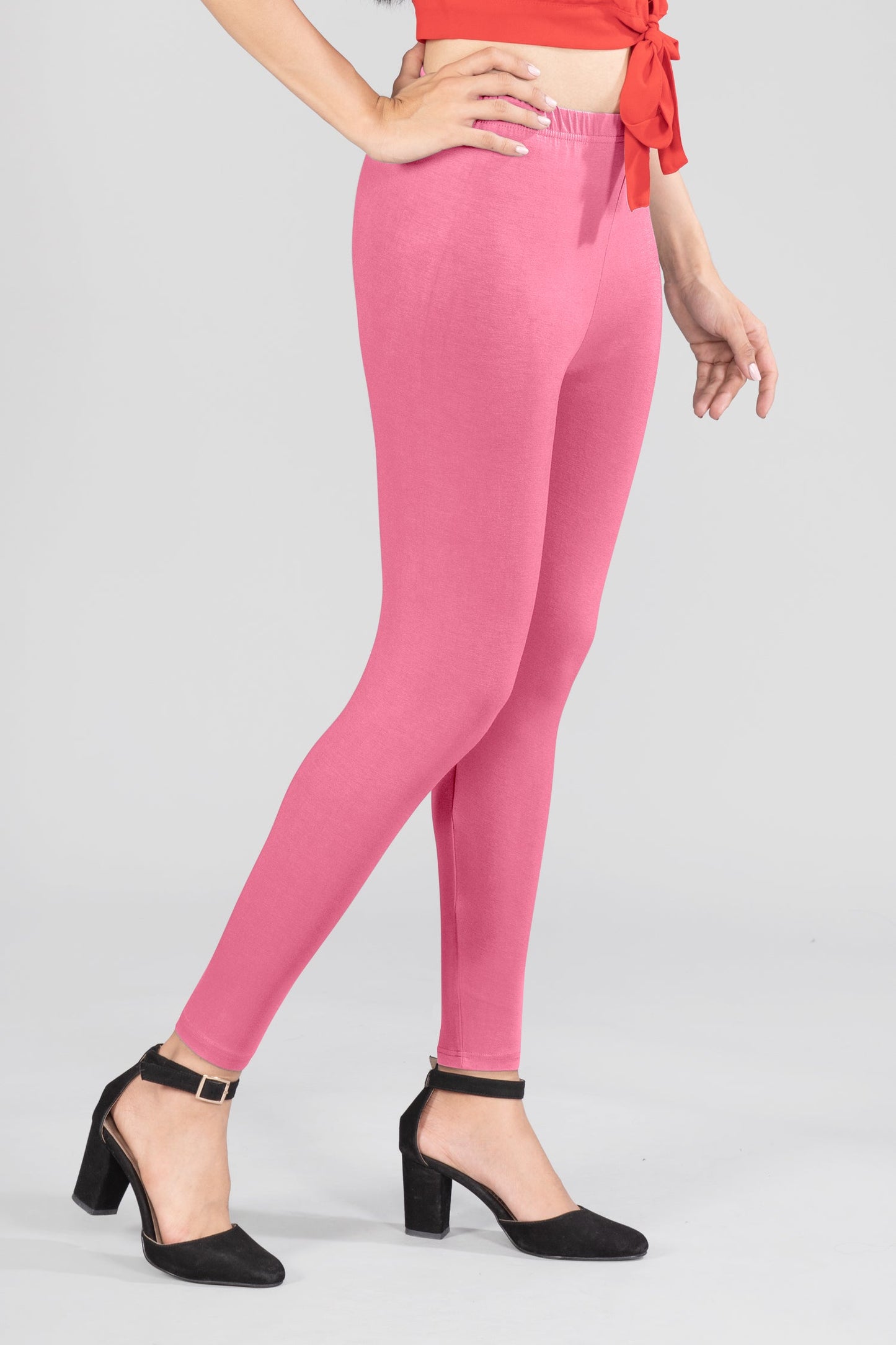 Pink Goddess Viscose Ankle Leggings