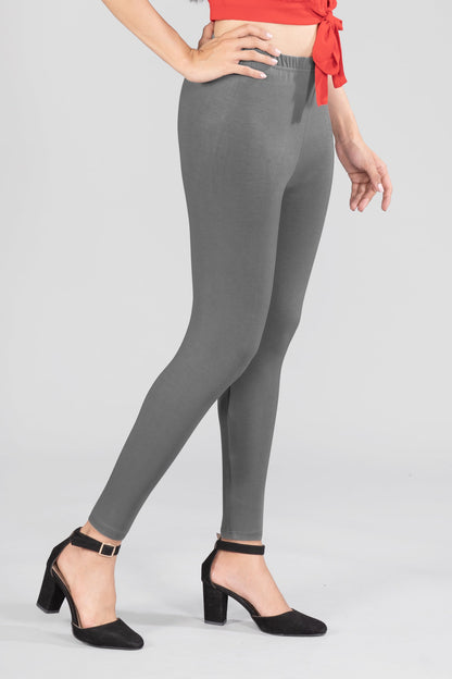 Gloomy Grey Viscose Ankle Leggings