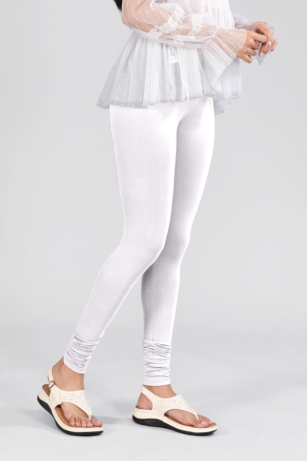White Cotton Churidar Leggings