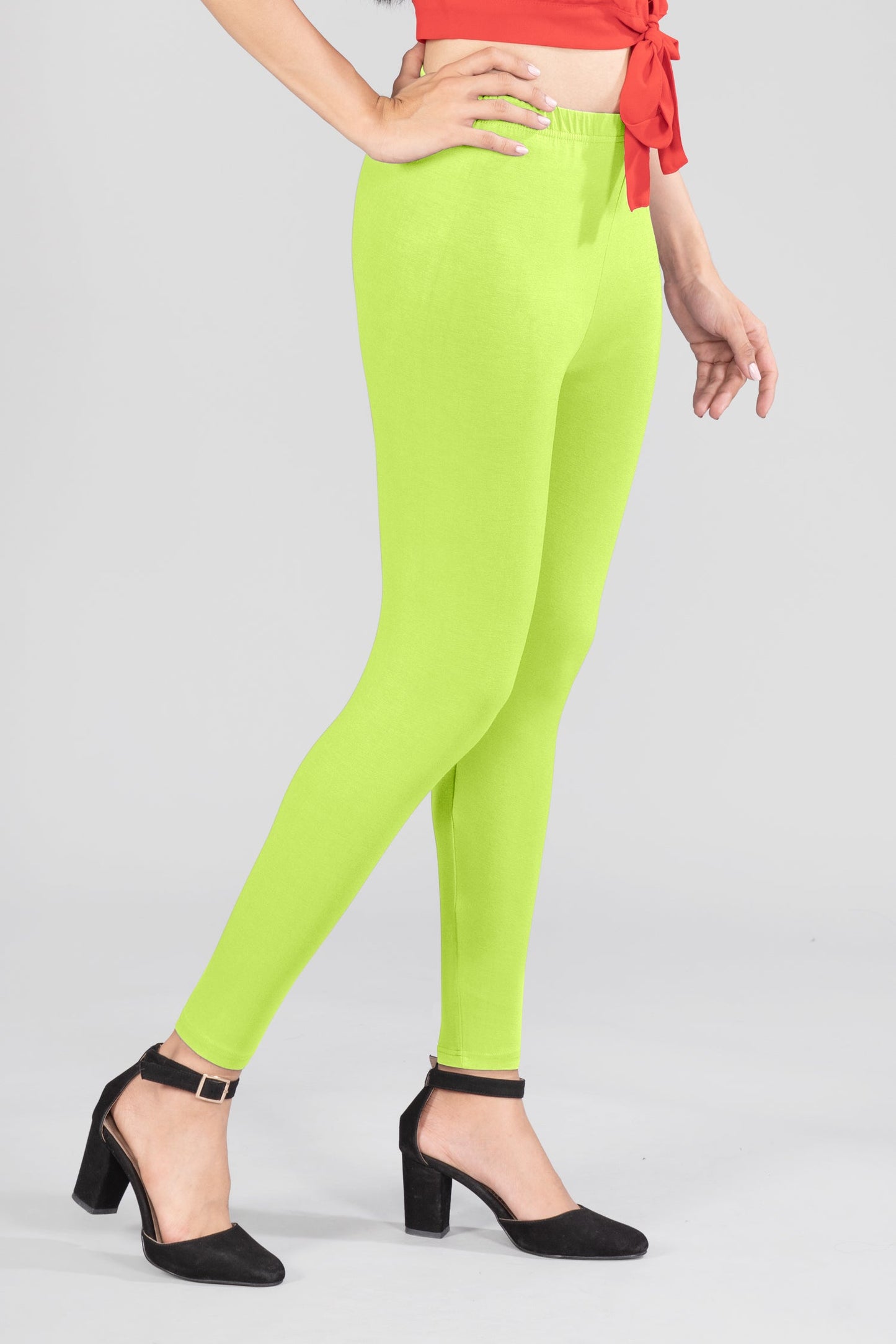 Mercy Green Viscose Ankle Leggings