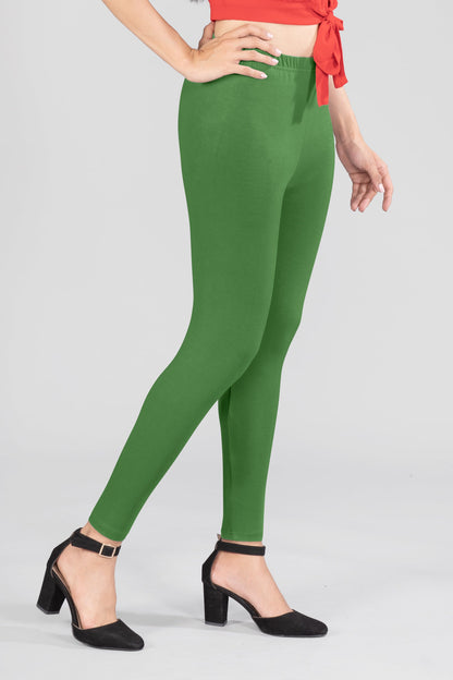 Elite Green Viscose Ankle Leggings