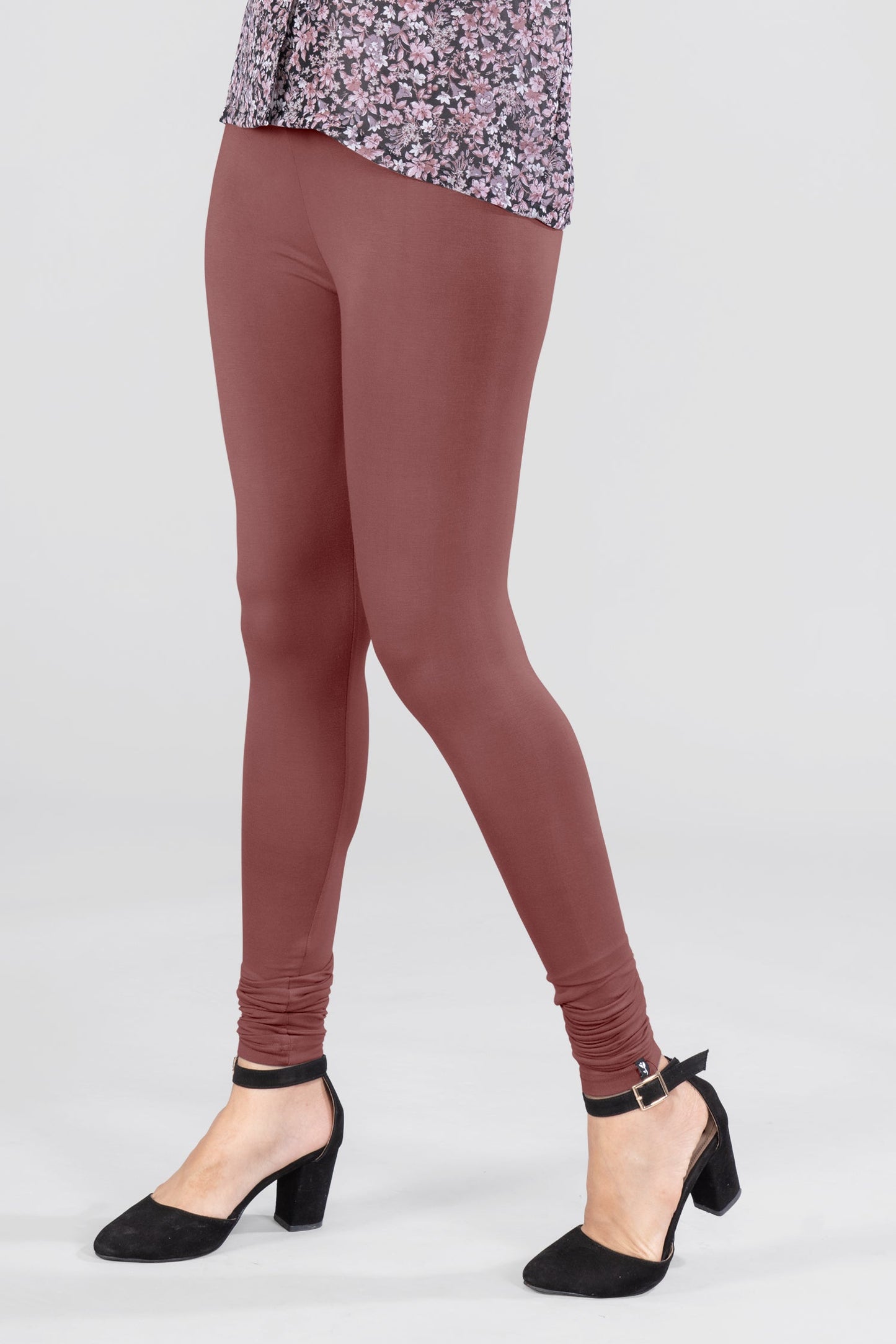 Brown Trooper Viscose Churidar Leggings