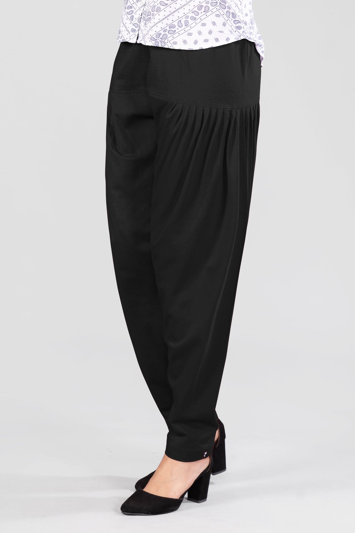 Black Cotton Patiala Pants