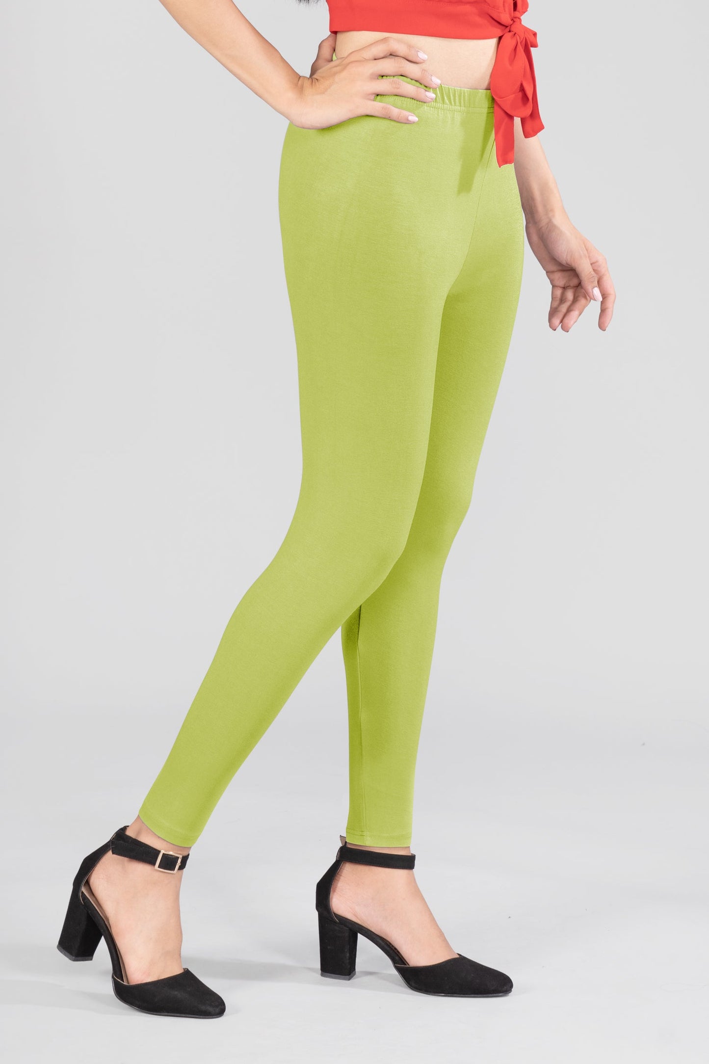 Comfort Green Viscose Ankle Leggings